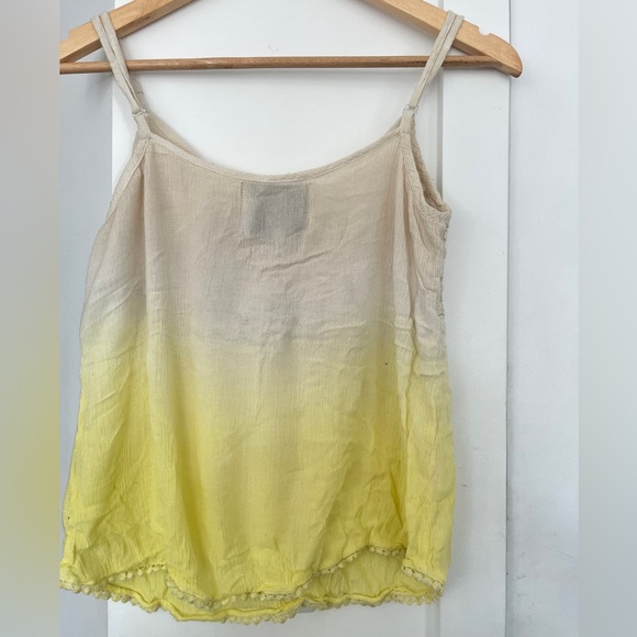 #87 Beautiful cream and yellow ombre boho cami top with crochet detail - Picture 4 of 6